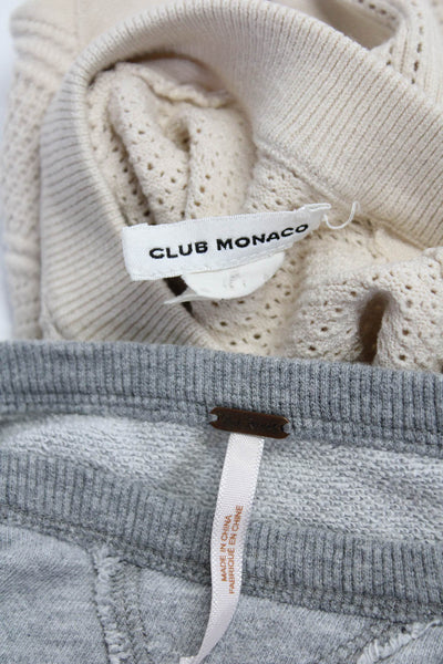 Free People Club Monaco Women's Knit Pullover Sweater Gray Beige Size XS S Lot 2