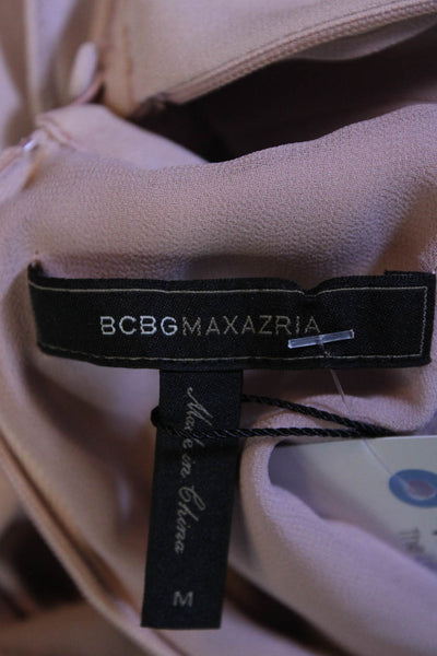 BCBG Max Azria Womens Crepe Cold Shoulder Sleeve A-Line Dress Lavender Size M