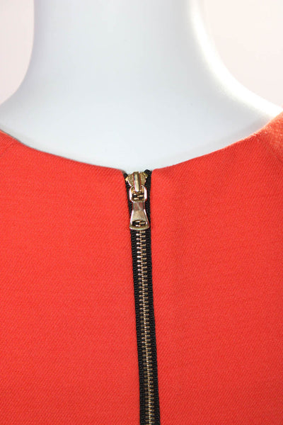 Milly Women's Sleeveless Zip Front Sheath Dress Orange Size 2
