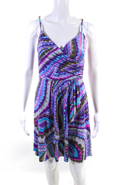 Trina Turk Women's Printed Spaghetti Strap Mini Dress Multicolor Size 2