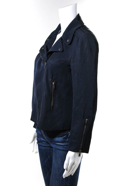 Club Monaco Women's Asymmetric Zip Jacket Navy Size M
