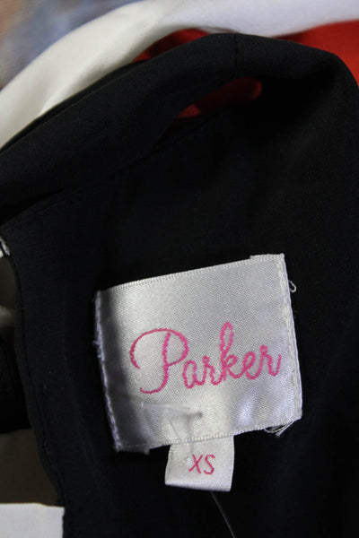 Parker Women's Scoop Neck Open Back Sleeveless Top Black Size XS
