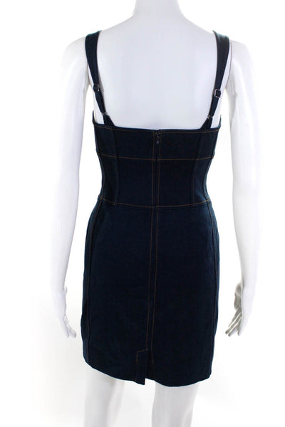 Susan Lucci Women's Denim Sleeveless Mini Dress Dark Blue Size 0