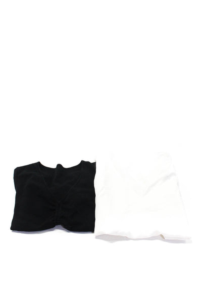 Gloria Women's V-neck Sleeveless Blouse White Black Size XS Lot 2