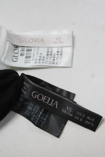 Gloria Women's V-neck Sleeveless Blouse White Black Size XS Lot 2