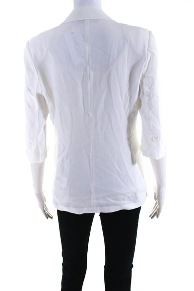 Goelia Women's 3/4 Sleeve One Button Blazer White Size 4