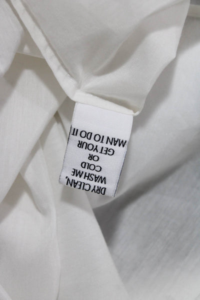 Dress Shirt Marieclaire St John Women's Cotton Long Sleeve Blouse White Size S