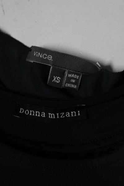 Vince Donna Mizani Womens V Neck Solid Blouse Tops Blue Black Size XS Lot 2