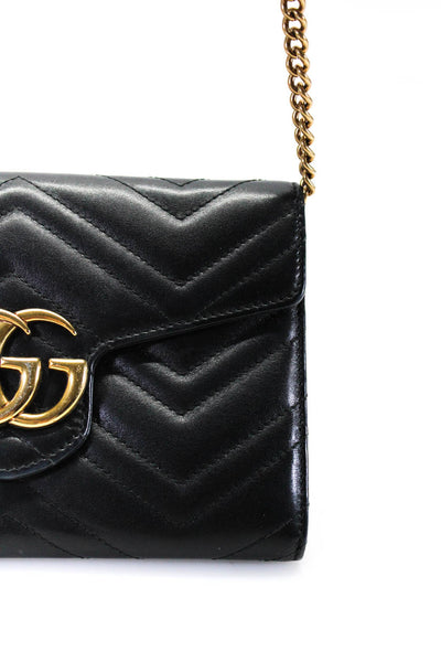 Gucci Women's GG Quilted Leather Flap Shoulder Bag Black