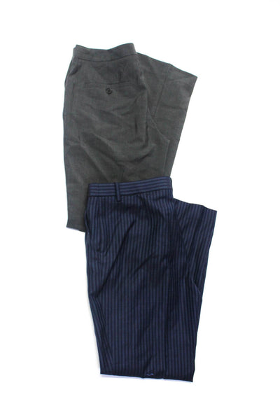 Theory Women's Straight Leg Work Pant Gray Blue Striped Size 2 Lot 2