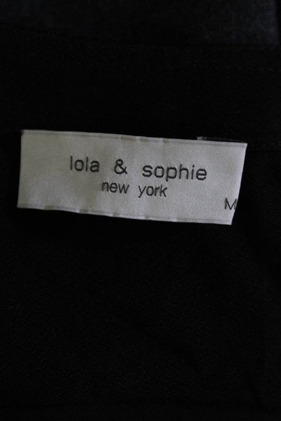 Lola & Sophie Womens Ribbed Wrap Jacket Black Size Medium