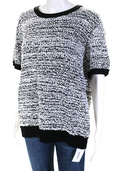 Victoria Beckham For Target Womens Boucle Sweater Black White Size 1X