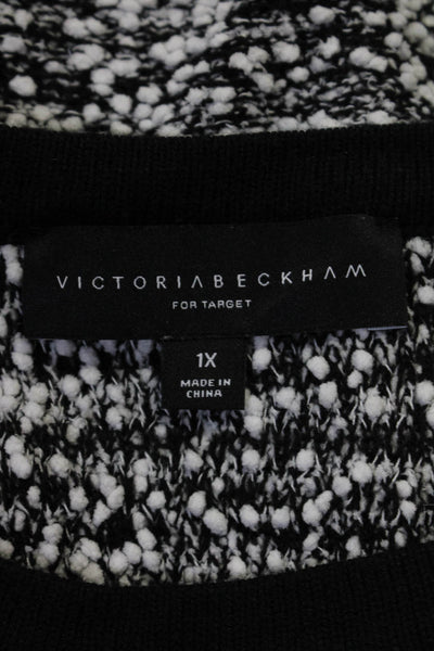 Victoria Beckham For Target Womens Boucle Sweater Black White Size 1X