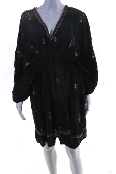 Twelfth Street By Cynthia Vincent Womens V-neck Dolman Sleeves Mini Dress Black