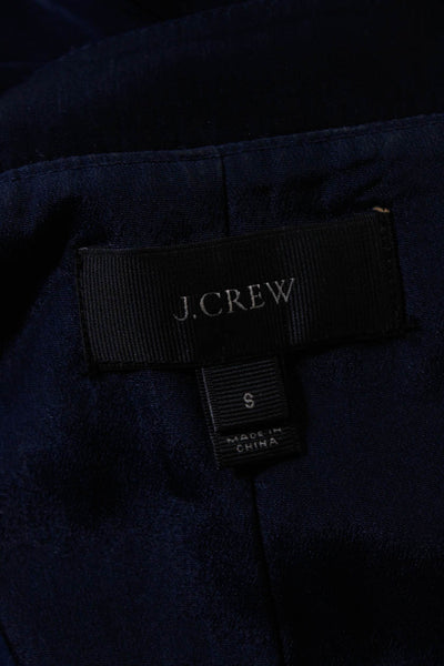 J Crew Womens V Neck Sleeveless Solid Flare Hem Midi Dress Blue Size Small