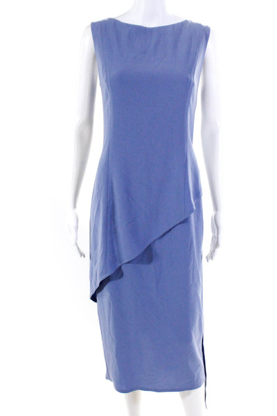 Tom And Linda Platt Womens Sleeveless Scoop Neck Midi Shift Dress Blue Size 10