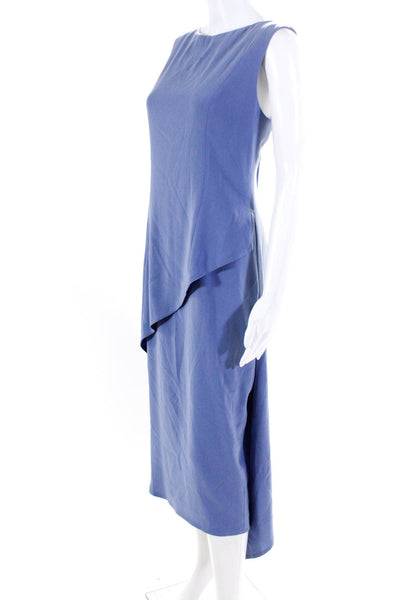 Tom And Linda Platt Womens Sleeveless Scoop Neck Midi Shift Dress Blue Size 10