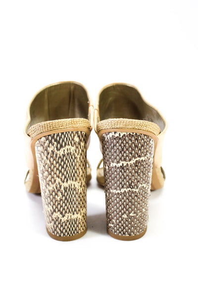 Sam Edelman Womens Block Heel Double Strap Slide Sandals Brown Leather Size 8.5