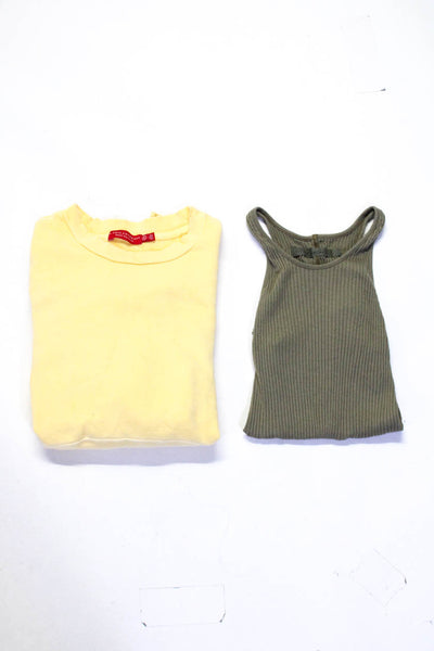 Philanthropy Women's Long Sleeve Crew Neck Sweatshirt Yellow Size S Lot 2