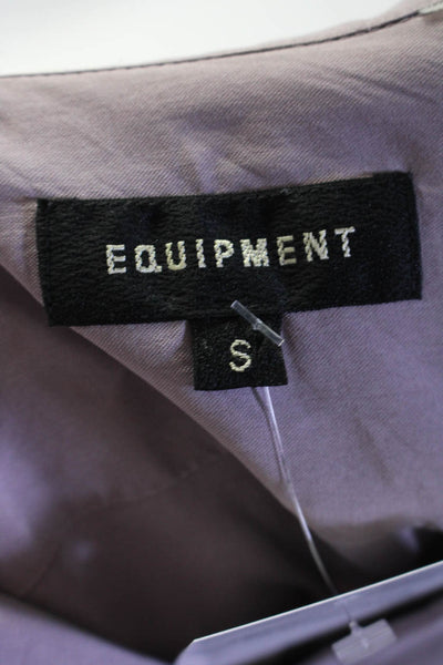 Equipment Women's Long Sleeves Button Down Pockets Shirt Dusty Purple Size S