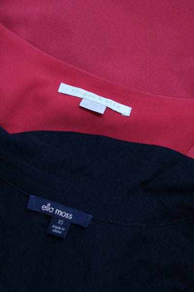 Cooper & Ella Women's V-Neck Sleeveless Wrap Blouse Red Black Size XS Lot 2