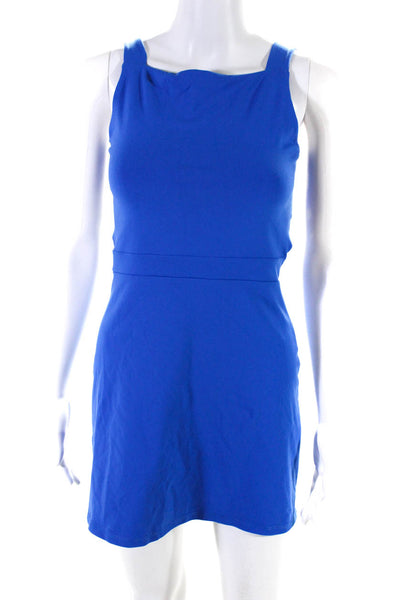 Susana Monaco Women's Square Neck Bodycon Mini Tennis Dress Blue Size S