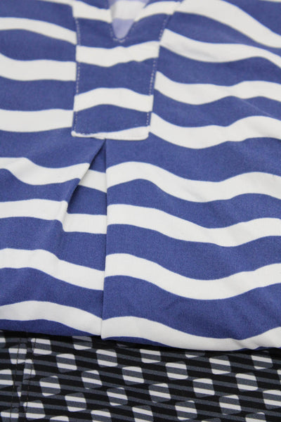 Ellie Kai Lululemon Womens Striped Abstract Athletic Dresses Blue Size 6 Lot 2