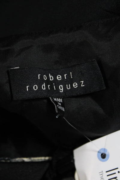 Robert Rodriguez Black Label Womens Jeweled Neckline Silk Dress Black Gray 6