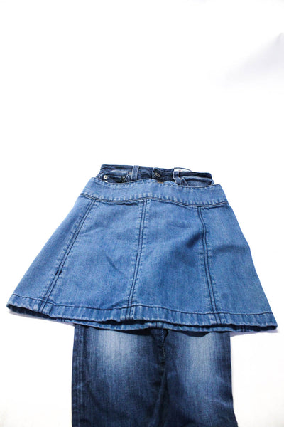 Free People Women's Straight Jeans Denim Skirt Blue Size 24 Lot 2