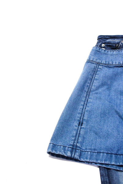 Free People Women's Straight Jeans Denim Skirt Blue Size 24 Lot 2
