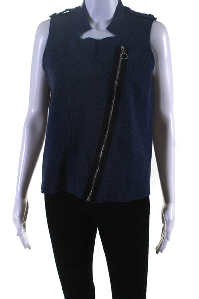 Kerisma Women's Asymmetric Zip Sweater Vest Blue Size S