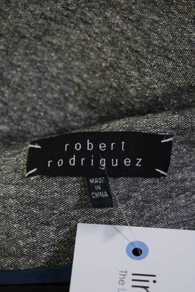 Robert Rodriguez Womens 3D Floral Applique Woven Sheath Dress Black Ivory Size 2