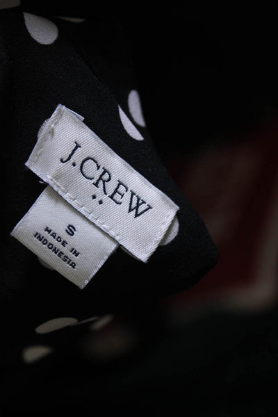J Crew Womens Polka Dot Long Sleeve Blouse Black White Size Small