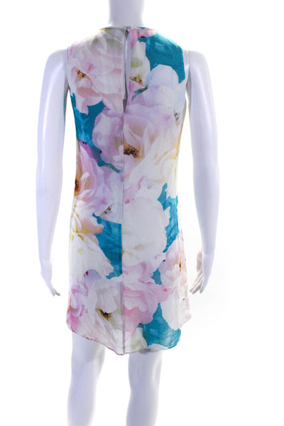 Calvin Klein Women's Round Neck Sleeveless Floral Mini Dress Size 2