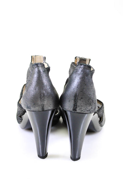 Michael Michael Kors Womens Leather Zip Up High Heels Gray Size 7.5M