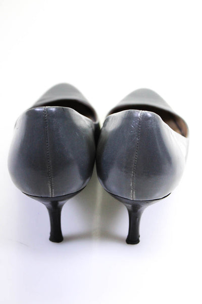 Salvatore Ferragamo Womens Leather High Heels Pumps Gray Size 10