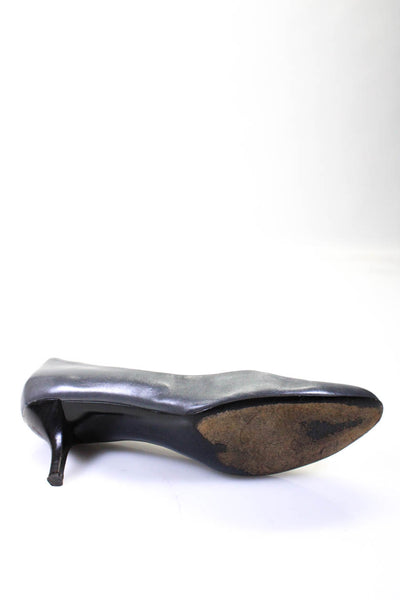 Salvatore Ferragamo Womens Leather High Heels Pumps Gray Size 10