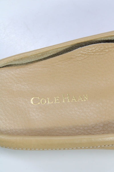 Cole Haan Womens Slip On Round Toe Loafers Mules Brown Leather Size 7