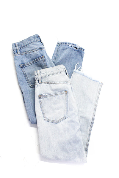 Current/Elliott Womens Distressed Raw Hem Mid Rise Jeans Blue Size 24 Lot 2