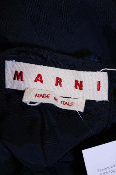 Marni Womens Hook Back Sleeveless Scoop Neck Top Navy Blue Size Italian 40