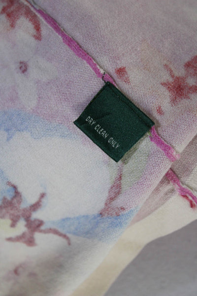 Lauren Ralph Lauren Womens Scoop Neck Floral Top Pink Silk Size Medium