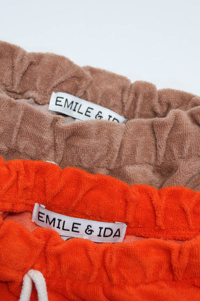 Emile Et Ida Baby Ruched Drawstring Shorts Red Size 6M