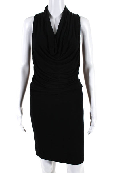 Designer Women's Sleeveless High Neck Maxi Dress Black Size M