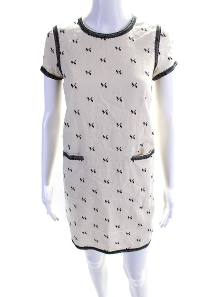 Madewell Womens Front Pocket Cap Sleeve Trim Detailed Dress Beige Size XS