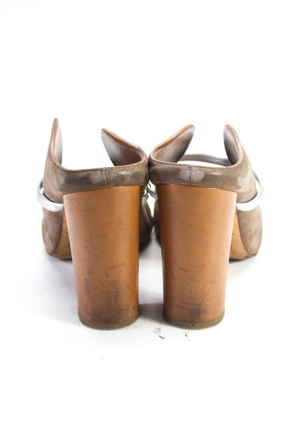 Malone Souliers Women's Open Toe Block Heel Sandals Brown EUR Size 38