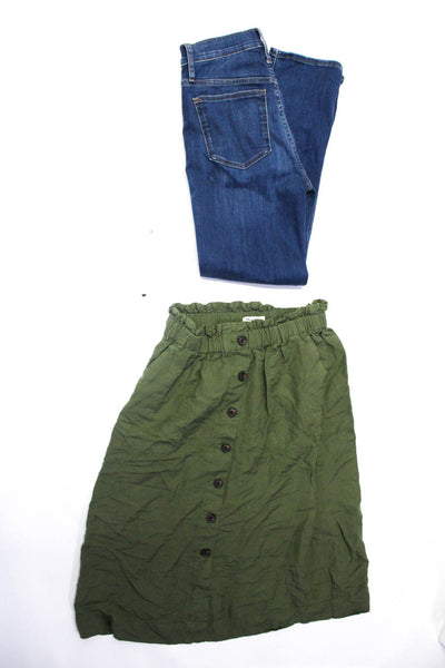 Madewell Womens Skirt Jeans Green Size 25 XS Lot 2