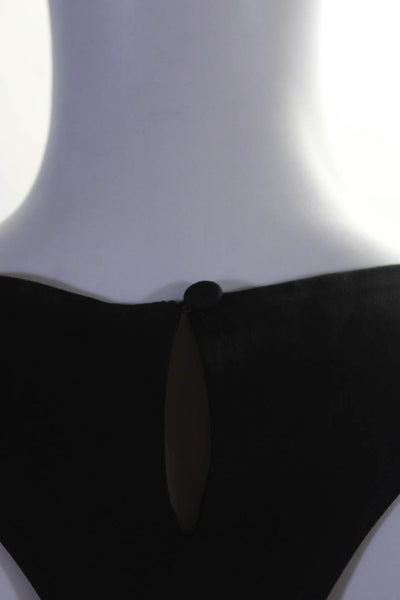 BCBG Max Azria Womens Crepe Striped V-Neck Trapeze Dress Black Size XXS