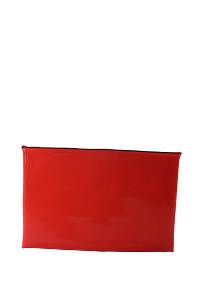 BCBG Max Azria Womens Solid Strapless Magnetic Close Envelope Clutch Red