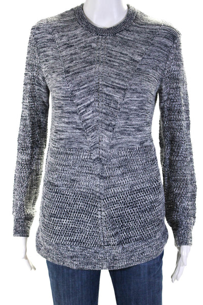 Vince Womens Crew Neck Long Sleeve Medium Knit Cotton Sweater Gray Size Small