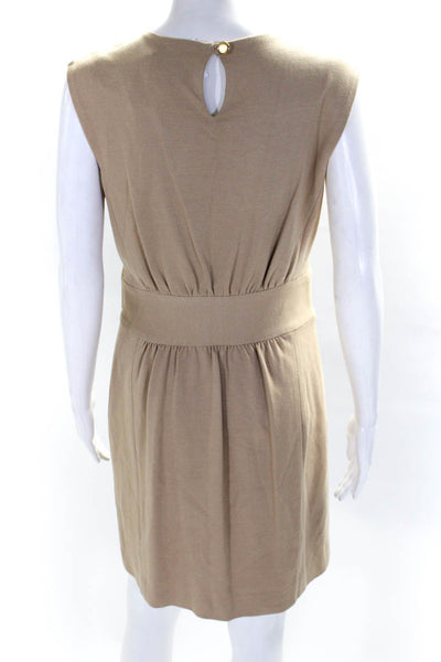Milly Of New York Women's Sleeveless Chain Waist Sheath Dress Beige Size S